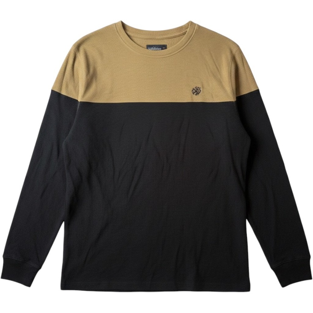 Express‎ Men's Sweater Size L Gold Dark Gray Colorblock Lightweight  Long Sleeve